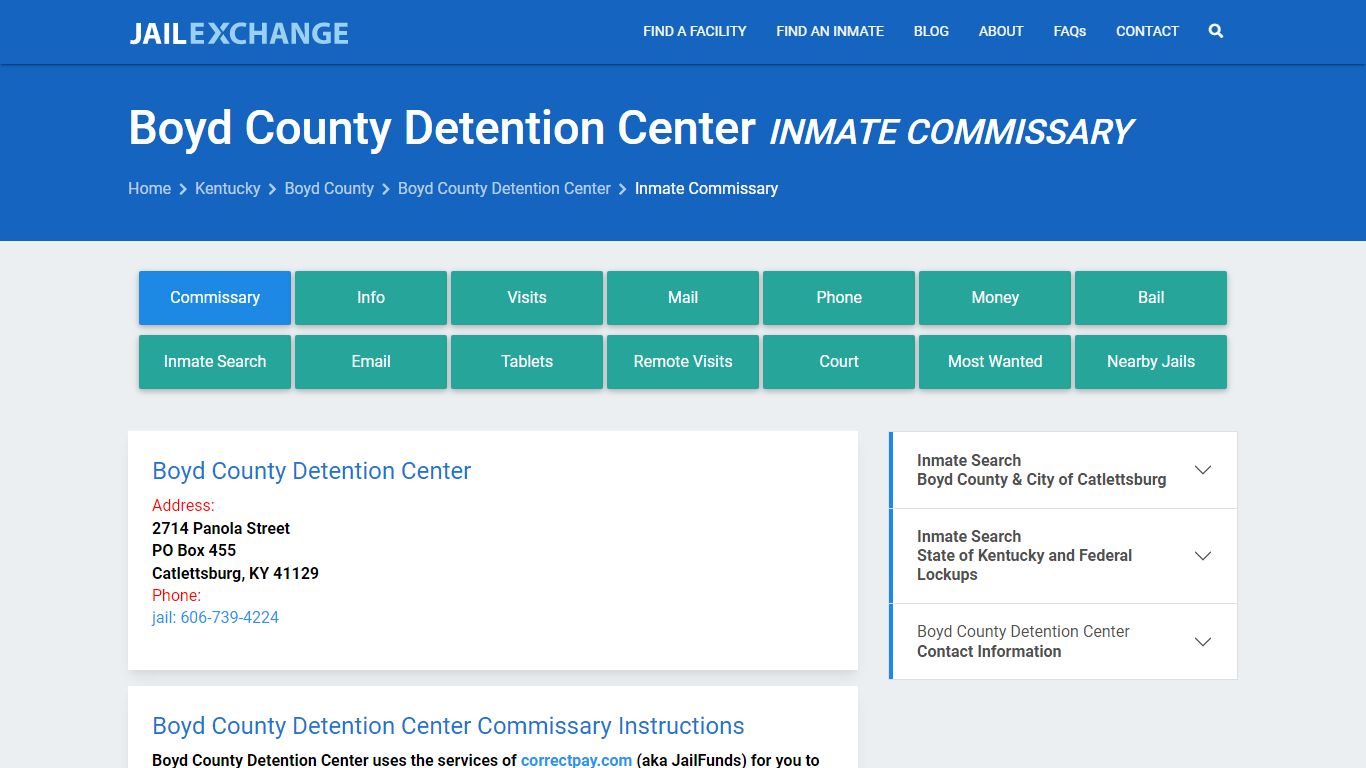Boyd County Detention Center Inmate Commissary - Jail Exchange